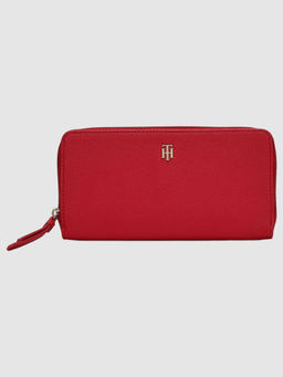 Tommy Hilfiger - Solid Red Pu Zip Around Wallet