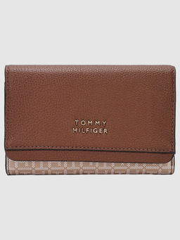Tommy Hilfiger - Logo Tan Pvc Tri Fold Wallet