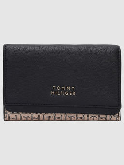 Tommy Hilfiger - Logo Black Pvc Tri Fold Wallet