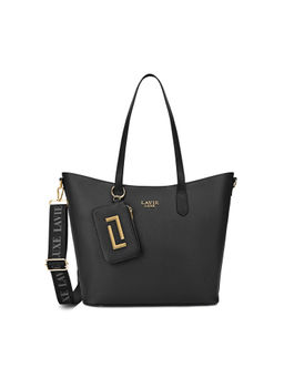 Lavie Luxe - Women Duo Halon Tote Bag and Pouch with Detachable Strap -Black (L)