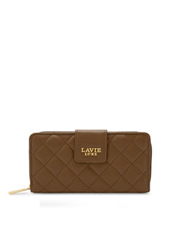 Lavie Luxe - Women Diamond25 Bifold Zip Wallet -Tan (L)
