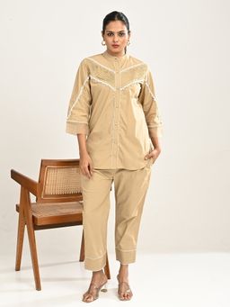 AAVYAM - Beige Cotton Co-Ord Set