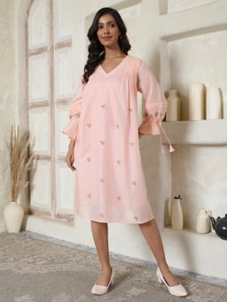 AAVYAM - Tie-sleeves White Floral Dress