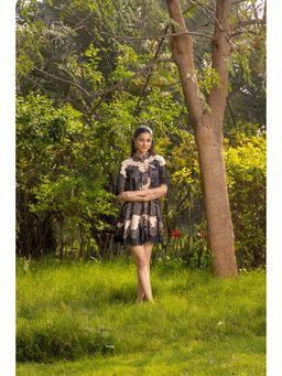 Dareiss - Beige Dahila French Lace Satin Silk Dress