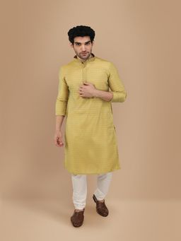 Manyavar - Men Green Woven Kurta