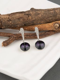 E2O - Silver Plated Diamond Crafted Contemporary Drop Earring