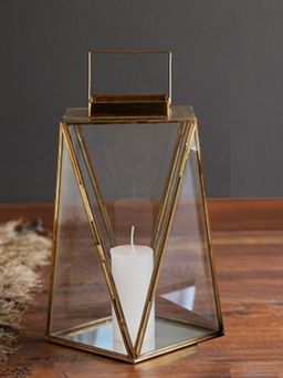 Folkstorys - Brass Gold Small Lattice Lantern