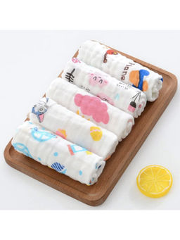 Elementary - Premium 6 layered Ultra-Soft Muslin Cotton Washcloth - Multicolor, Jungle Jam (Pack of 4)