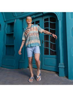 SOLETHREADS - Elite Marble Navy Printed Men Flip Flop