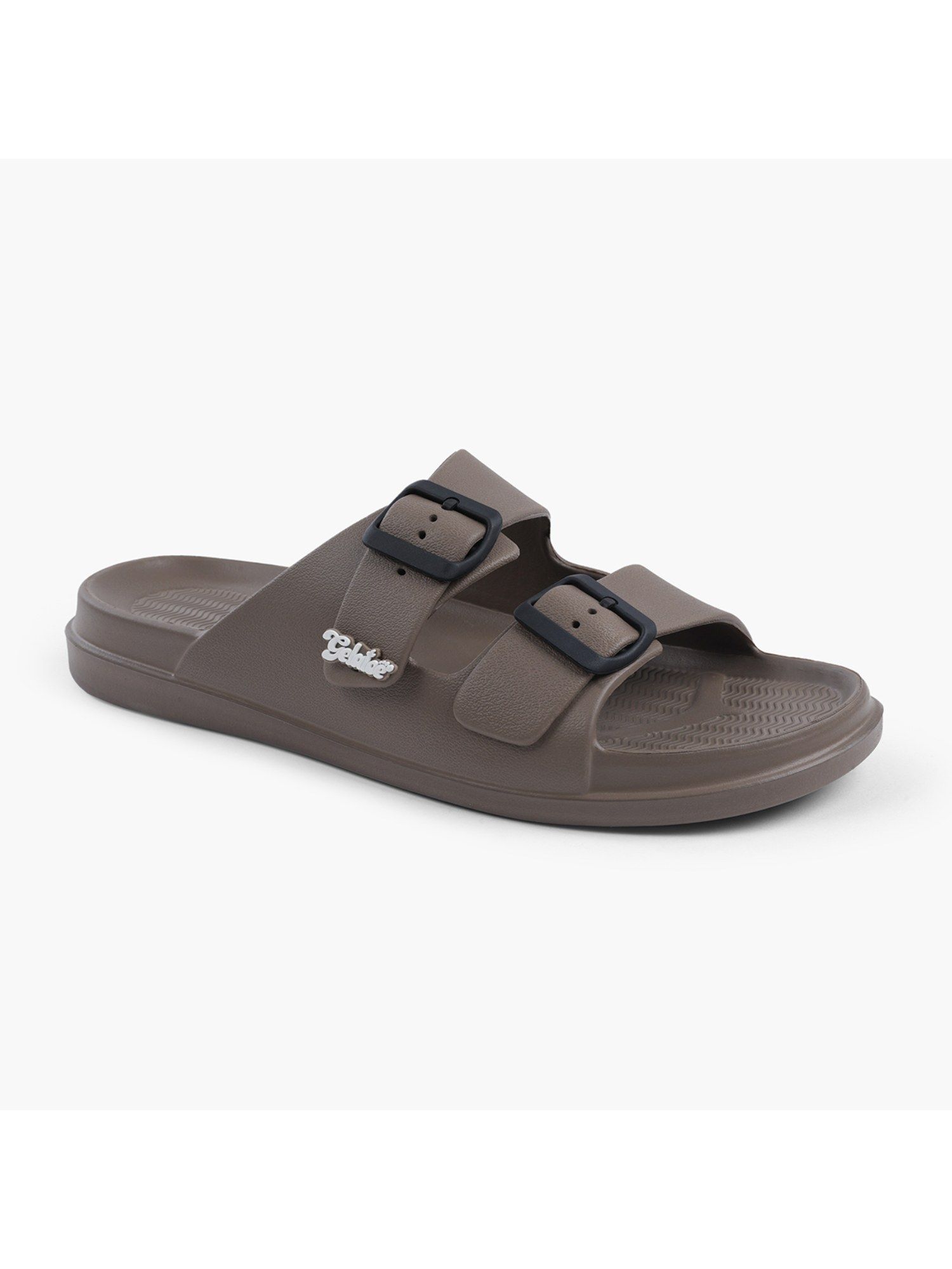 Buy SOLETHREADS Waffle Solid Brown Men Slippers Online