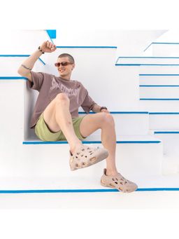 SOLETHREADS - Crepe Solid Beige Men Clogs