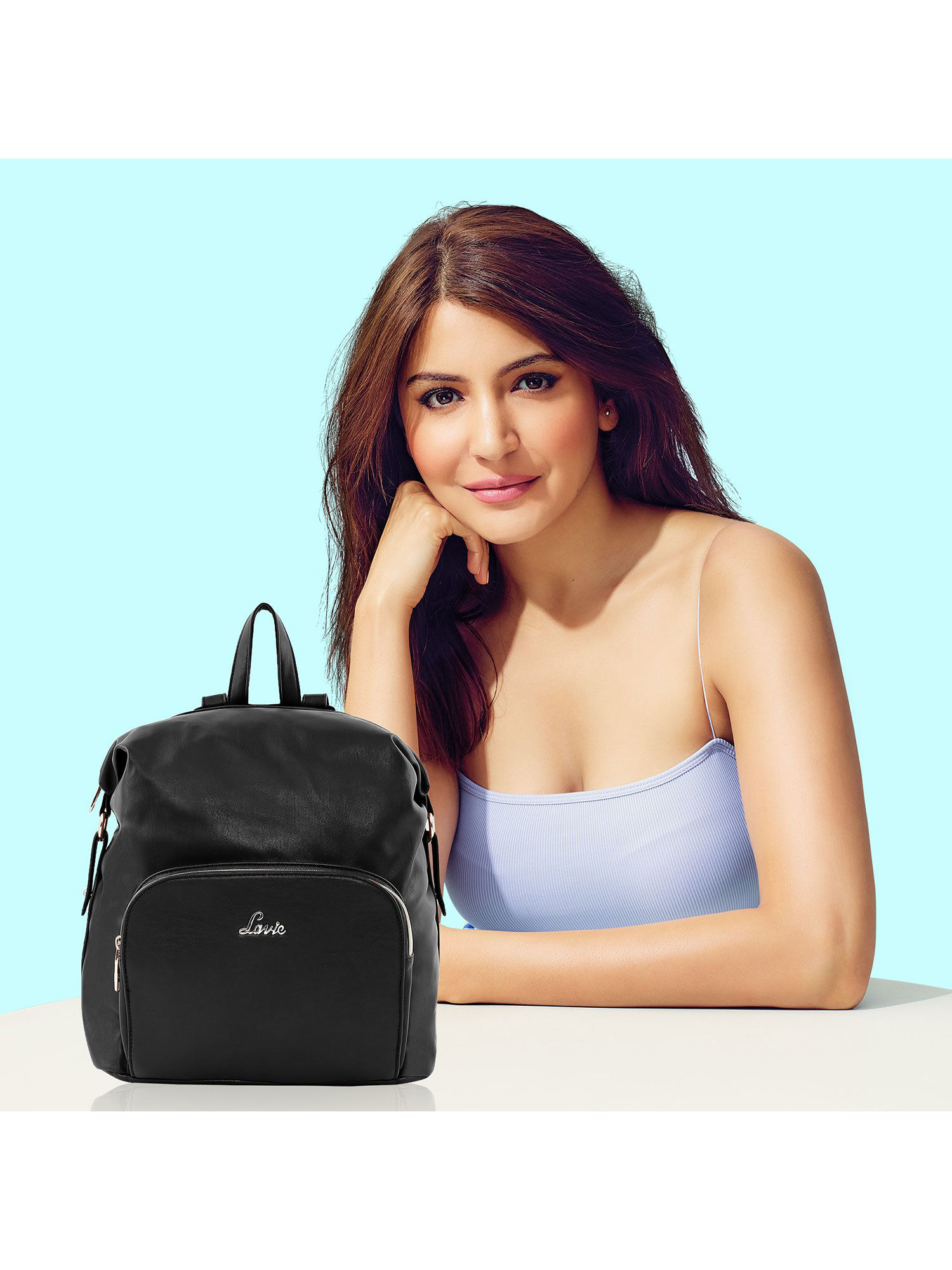Buy Lavie Lavanya Black Solid Backpack 