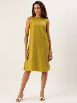 Ethnovog - Ready To Wear Olive Green Rayon Print Dress