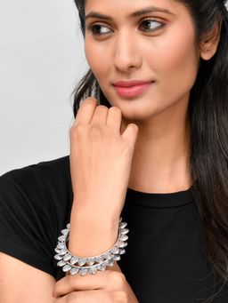 Silvermerc Designs - Silver Toned Oxidised Heart Design Bangles (Set of 2)