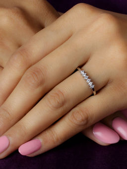 Ornate Jewels - 925 Sterling Silver American Diamond Classic Band Ring For Women (16)