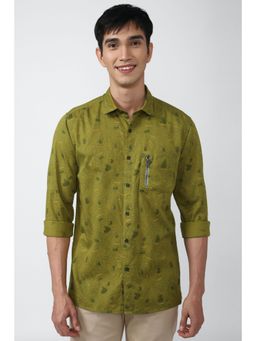 Peter England - Men Olive Slim Fit Casual Shirt