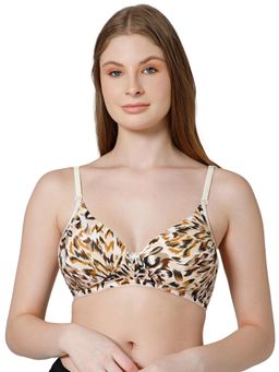 Bodycare - Women Multi-Color Animal Printed Spandex Padded Wire-Free Bra