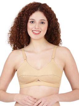 BLOSSOM - Women Beige Stretch Cotton Non-Padded Bra
