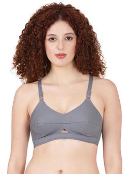 BLOSSOM - Women Grey Stretch Cotton Non-Padded Bra