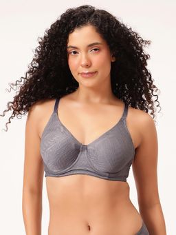 Clovia - Women Grey Jacquard Non-Padded Wired Bra