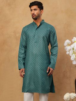 Jompers - Green Cotton Blend Printed Kurta