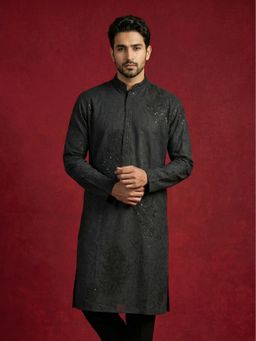 Jompers - Black Embroidered Long Kurta