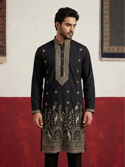 Jompers - Black Embellished Festive Ethnic Kurta