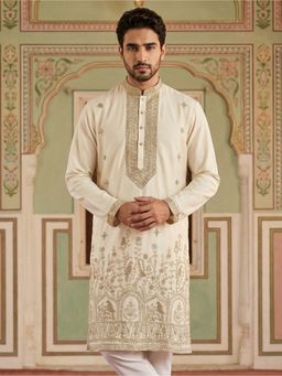 Jompers - White Embellished Festive Ethnic Kurta