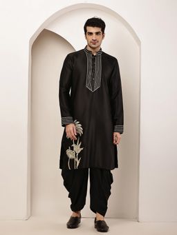 MULTI SHADES - Black Decorative Motif Kurta