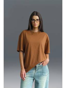 Bonkers Corner - Solid Brown Soft T-Shirt Oversized T-Shirt