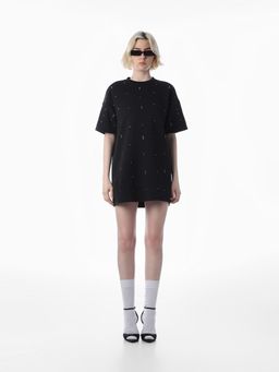 ONLY - Women's Embellished Oversized Black Dress