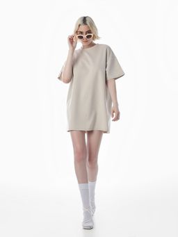 ONLY - Women's Embellished Oversized Beige Dress