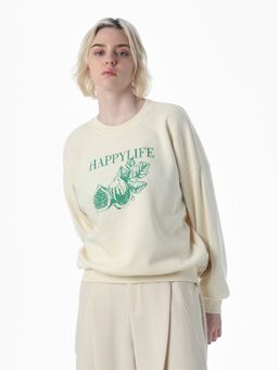 ONLY - Women's Regular Fit Yellow Sweatshirt