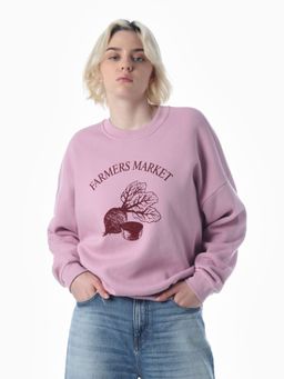 ONLY - Women's Regular Fit Pink Sweatshirt