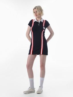 ONLY - Women's Striped Bodycon Navy Blue Dress