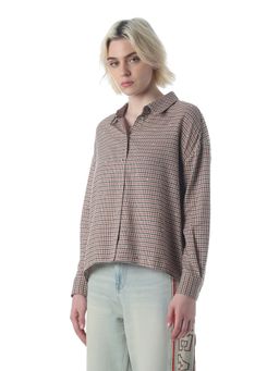 ONLY - Women's Checked Loose Fit Multicolour Shirt
