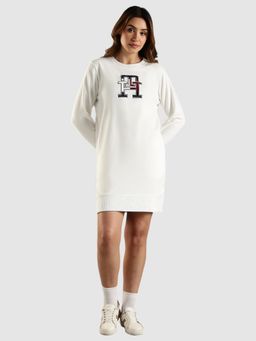 Tommy Hilfiger - Cotton White Sweatshirt Dress