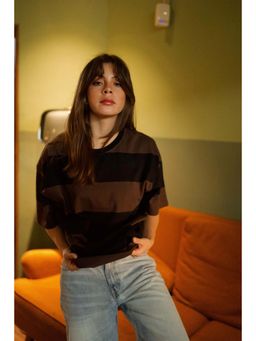 Bonkers Corner - Coco Stripes Heavyweight Oversized T-Shirt