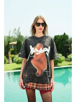 Bonkers Corner - Grey Pleasure Matrix Oversized T-Shirt