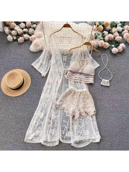 MISS MOSA BY AKANKSHA - Dahlia Resort Wear Top With Shorts & Shrug (Set of 3)