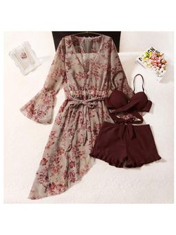 MISS MOSA BY AKANKSHA - Deruk Bikini Top With Panty & Swimsuit (Set of 3)