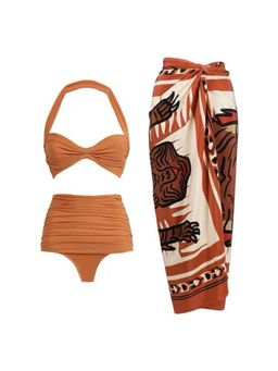 MISS MOSA BY AKANKSHA - Milo Swimsuit With Sarong Skirt (Set of 3)