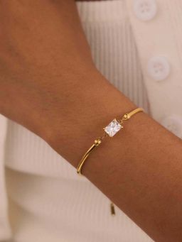 ZAISHA - White Stainless Steel White Stones Bracelet