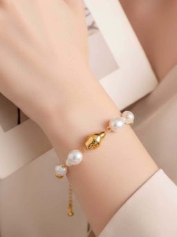 ZAISHA - White Stainless Steel Pearl Bracelet