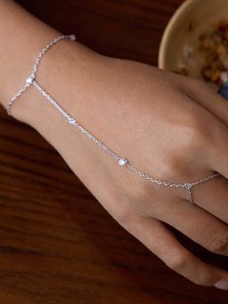 ZAISHA - White Stainless Steel White Stones Bracelet