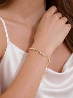 ZAISHA - White Stainless Steel White Stones Bracelet