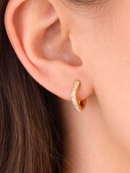 ZAISHA - White Stainless Steel White Stones Earrings