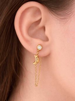 ZAISHA - White Stainless Steel White Stones Earrings