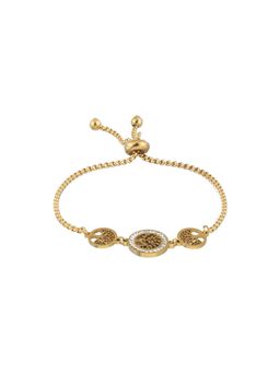Jazz and Sizzle - White Brass White Stones Bracelet