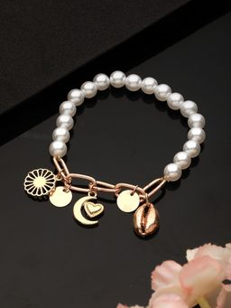Jazz and Sizzle - White Brass Pearl Bracelet